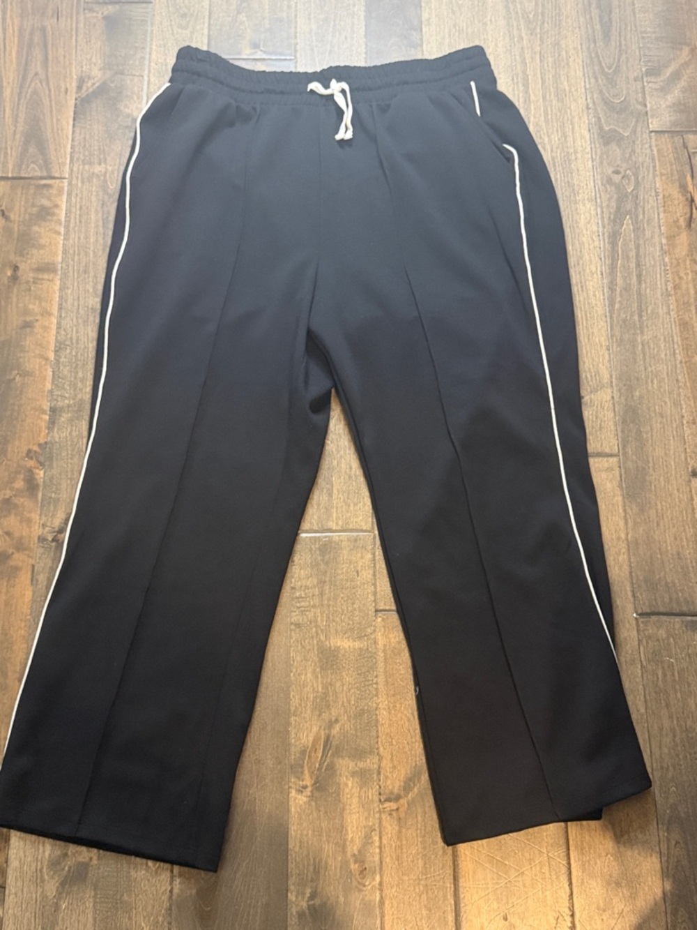 Ava & Viv Black Pant with White Side Piping